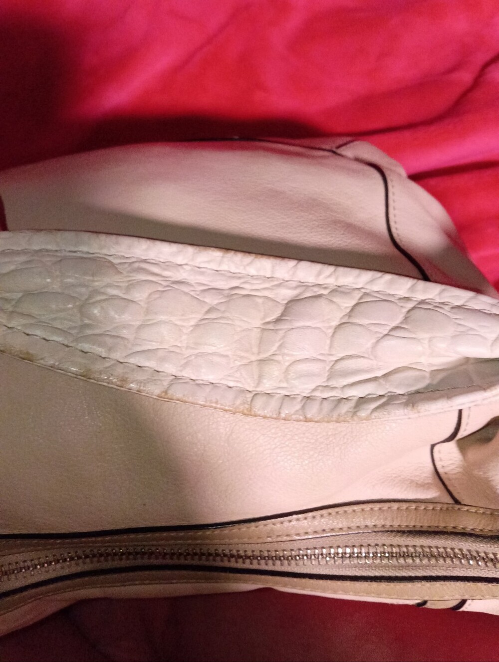 Coach Kristin Spectator Cream Leather Shoulder Bag with Silver Chain Hardware - Picture 5 of 11